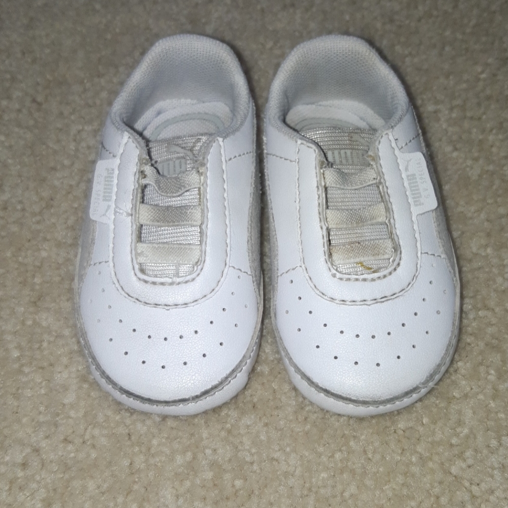 White Puma slip-on baby sneakers